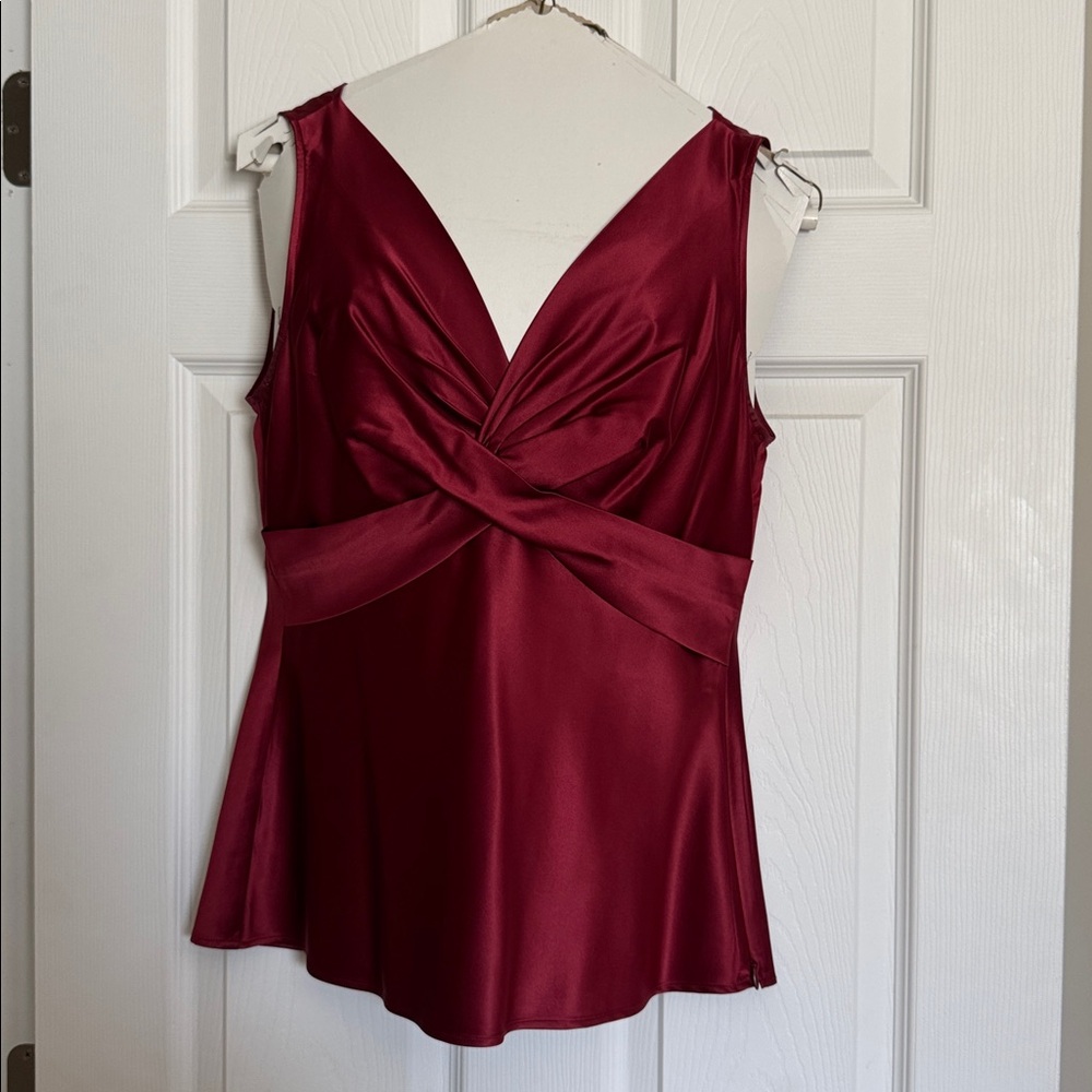 Ann Taylor Burgundy Sleeveless Blouse